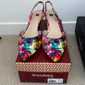 DRESSBARN floral pattern heels with ORIGINAL BOX